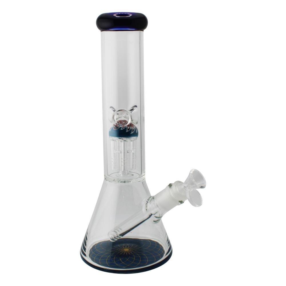 Rim Beaker Water Pipe with Tree Perc-Dark Blue
