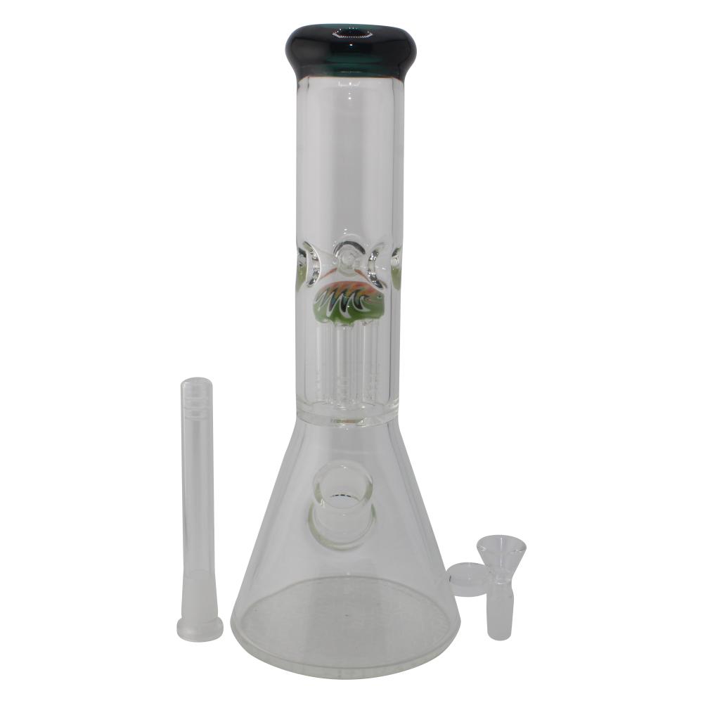 Rim Beaker Water Pipe with Tree Perc-Forest Green