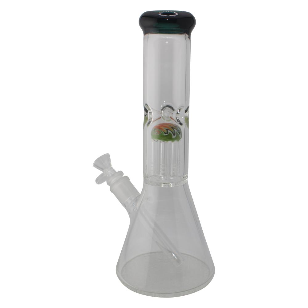 Rim Beaker Water Pipe with Tree Perc-Forest Green