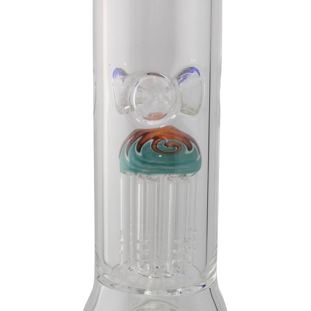 Rim Beaker Water Pipe with Tree Perc-Light Steel Blue