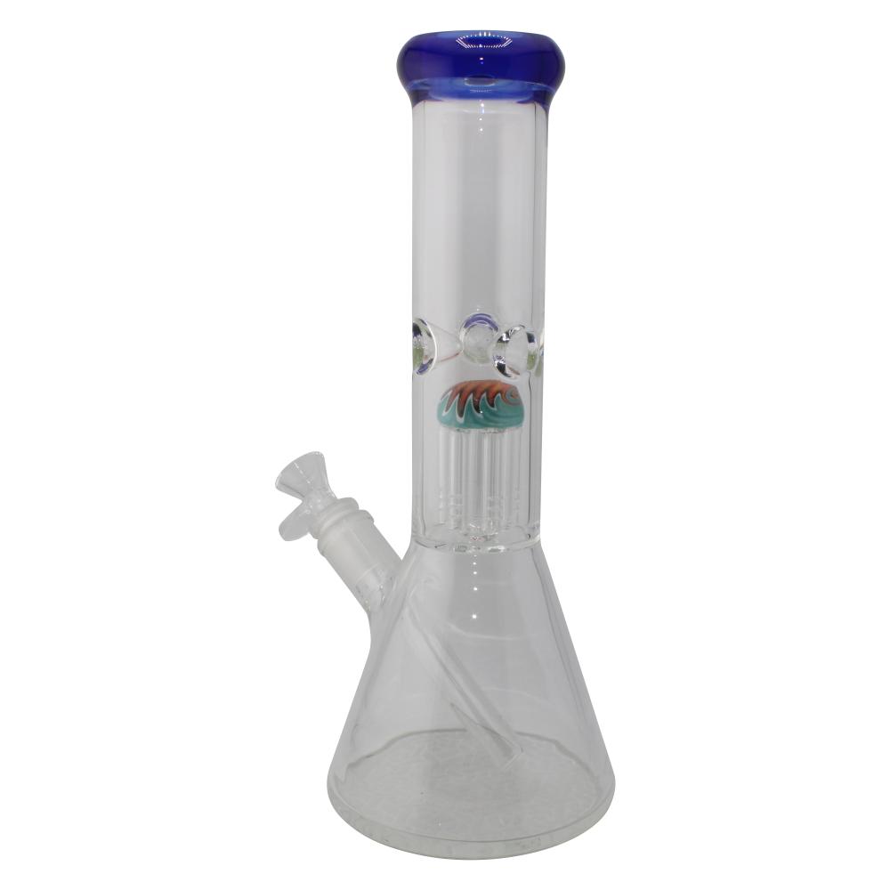 Rim Beaker Water Pipe with Tree Perc-Light Steel Blue