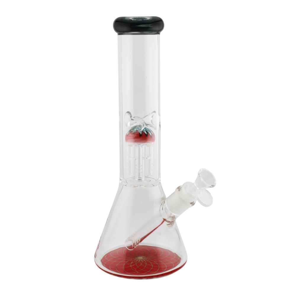 Rim Beaker Water Pipe with Tree Perc-Red