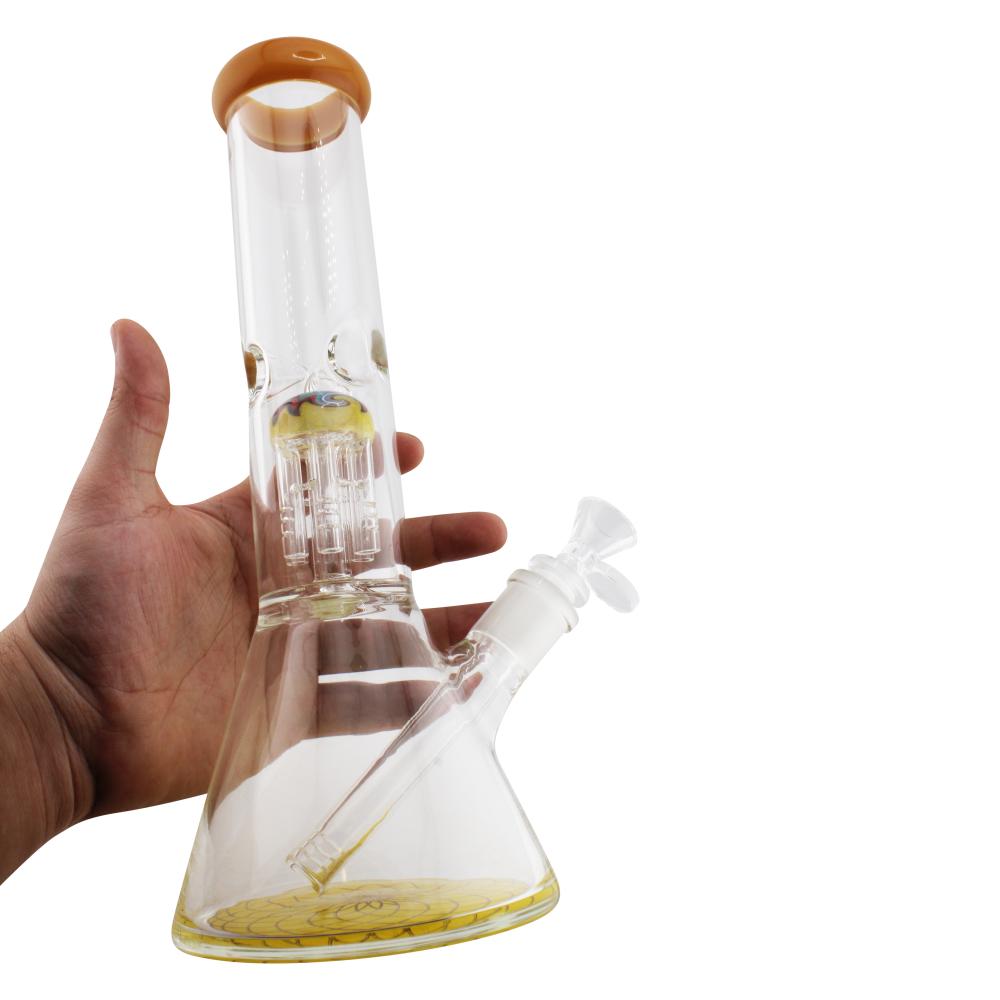 Rim Beaker Water Pipe with Tree Perc-Yellow