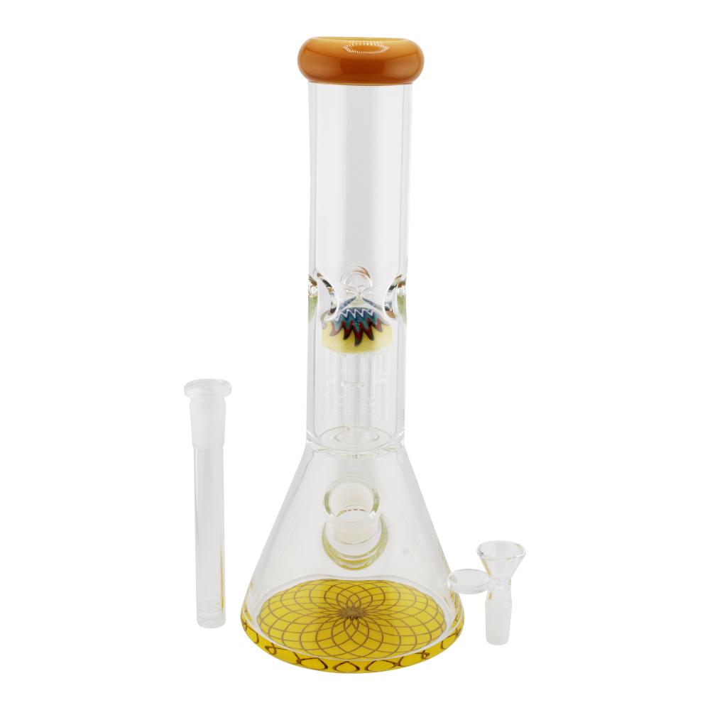 Rim Beaker Water Pipe with Tree Perc-Yellow