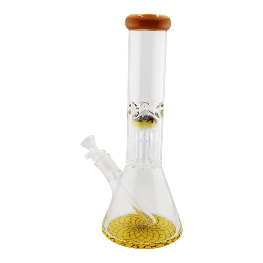 Rim Beaker Water Pipe with Tree Perc-Yellow