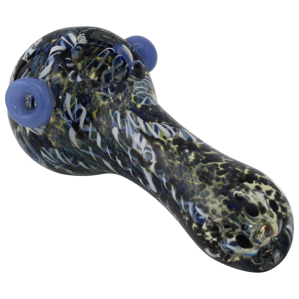 Ripple Glass Hand Pipe-Blue