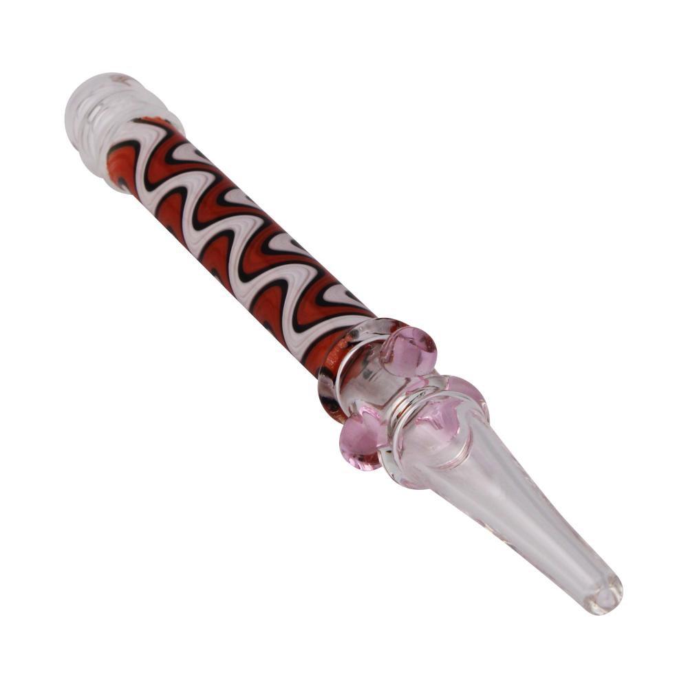 Ripple Glass Nectar Collector-Orange and White