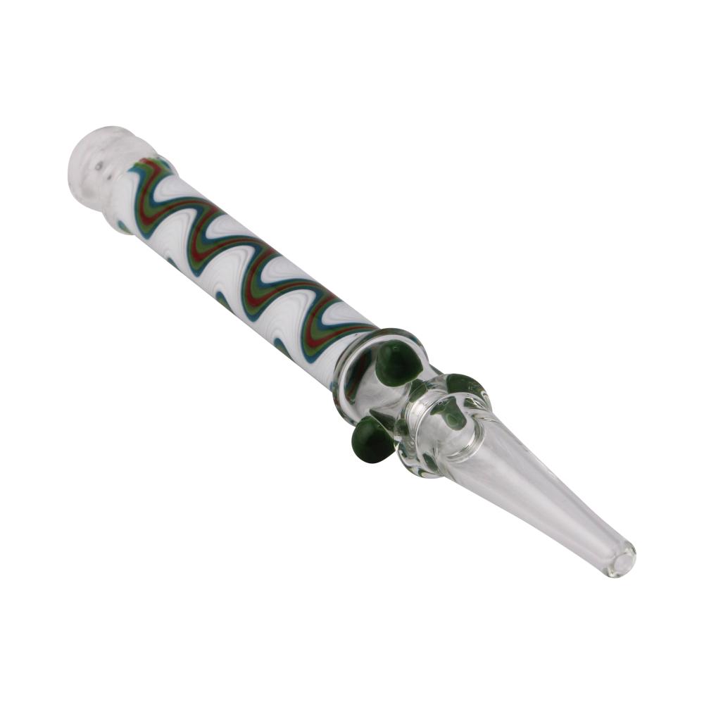 Ripple Glass Nectar Collector-White and Green