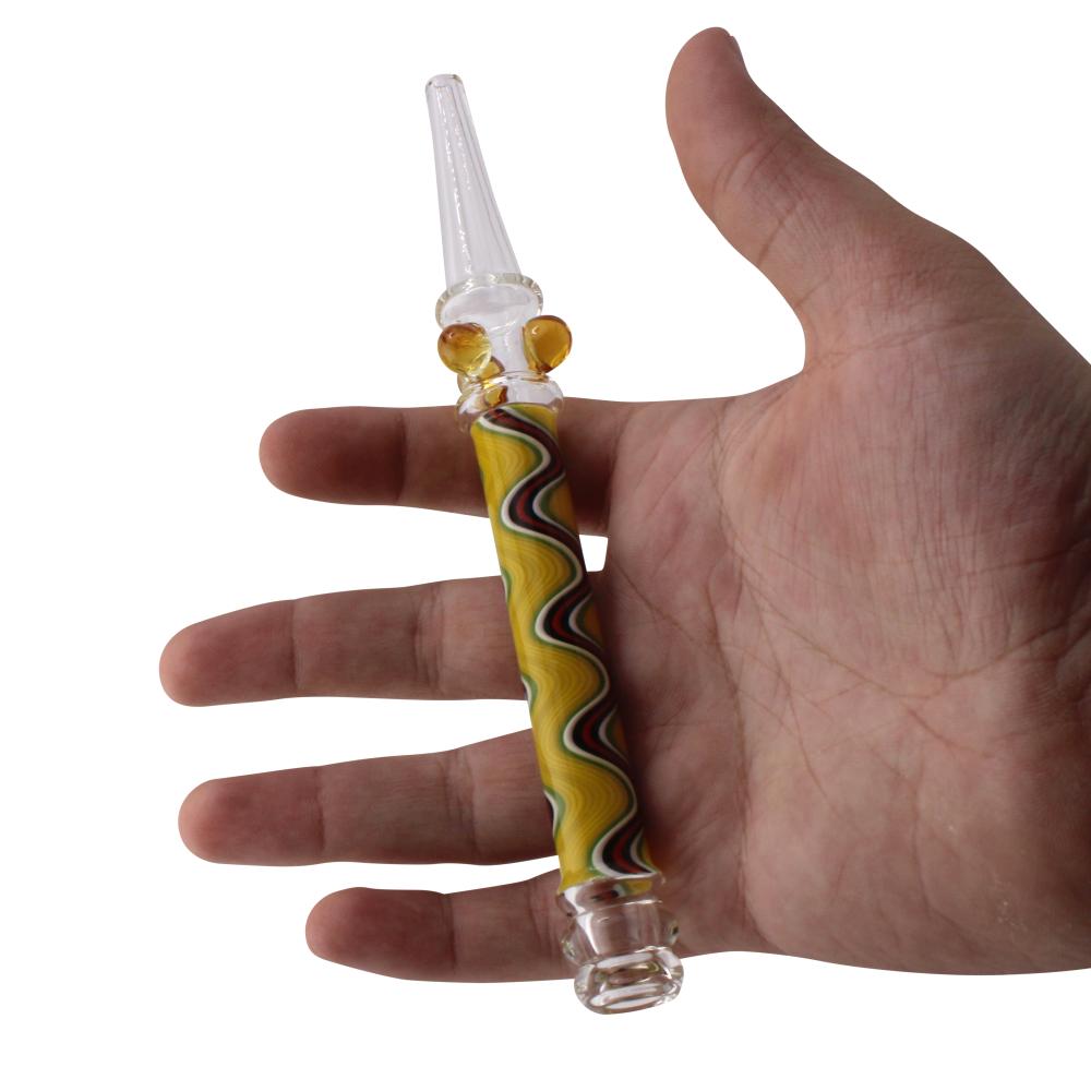 Ripple Glass Nectar Collector-Yellow Mix