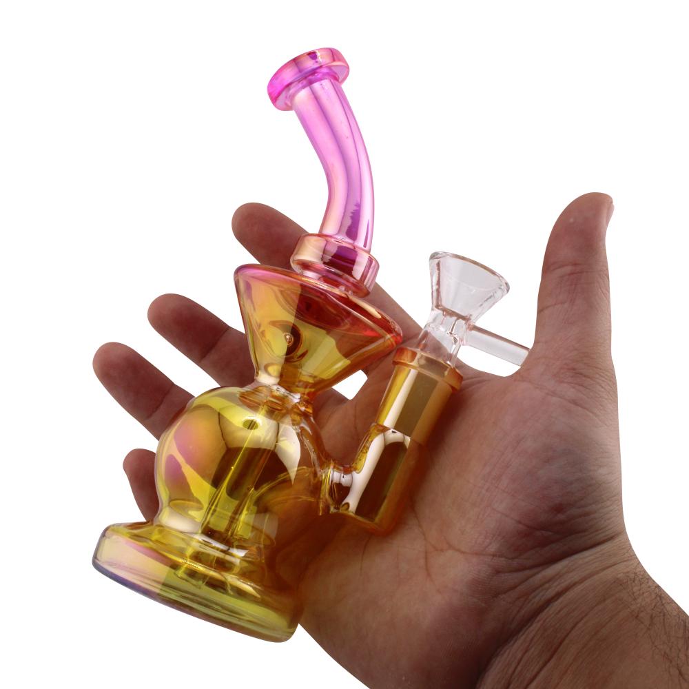 Riviera Collection Glass Water Pipe-Pink And Yellow