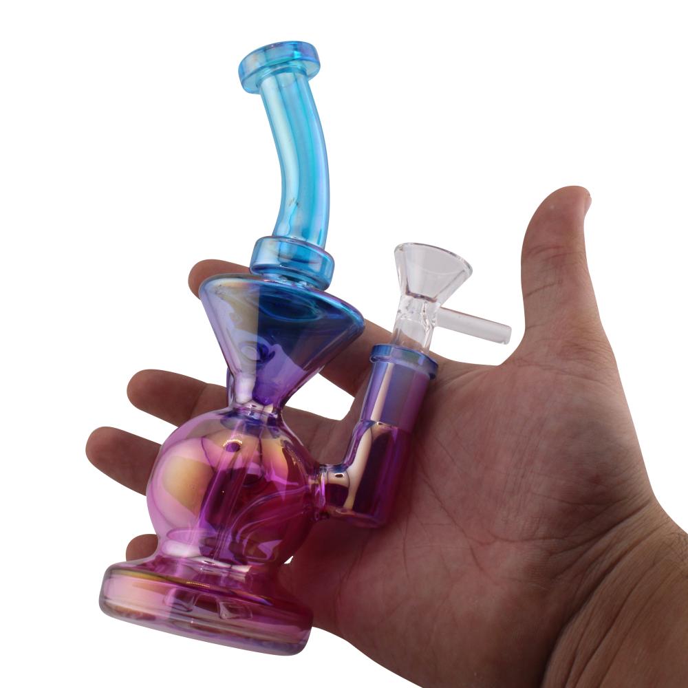 Riviera Collection Glass Water Pipe-Purple And Blue