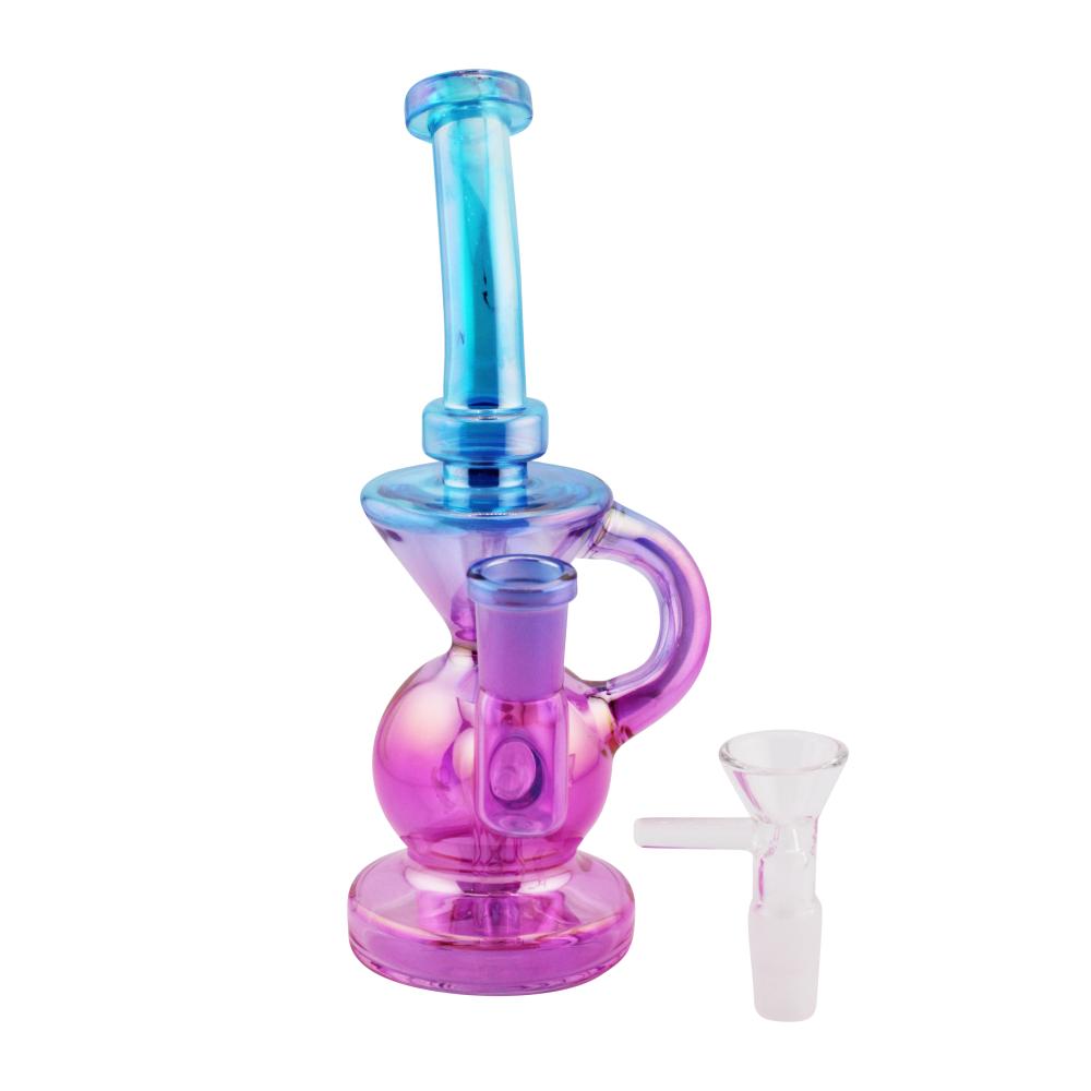 Riviera Collection Glass Water Pipe-Purple And Blue