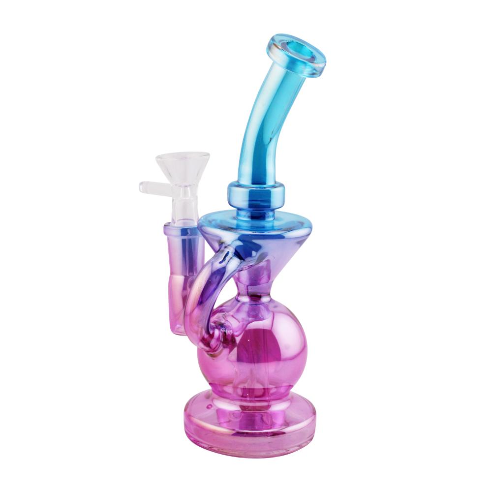 Riviera Collection Glass Water Pipe-Purple And Blue