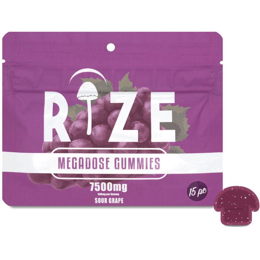 RIZE Megadose Gummies 7500mg 15pc-Sour Grape