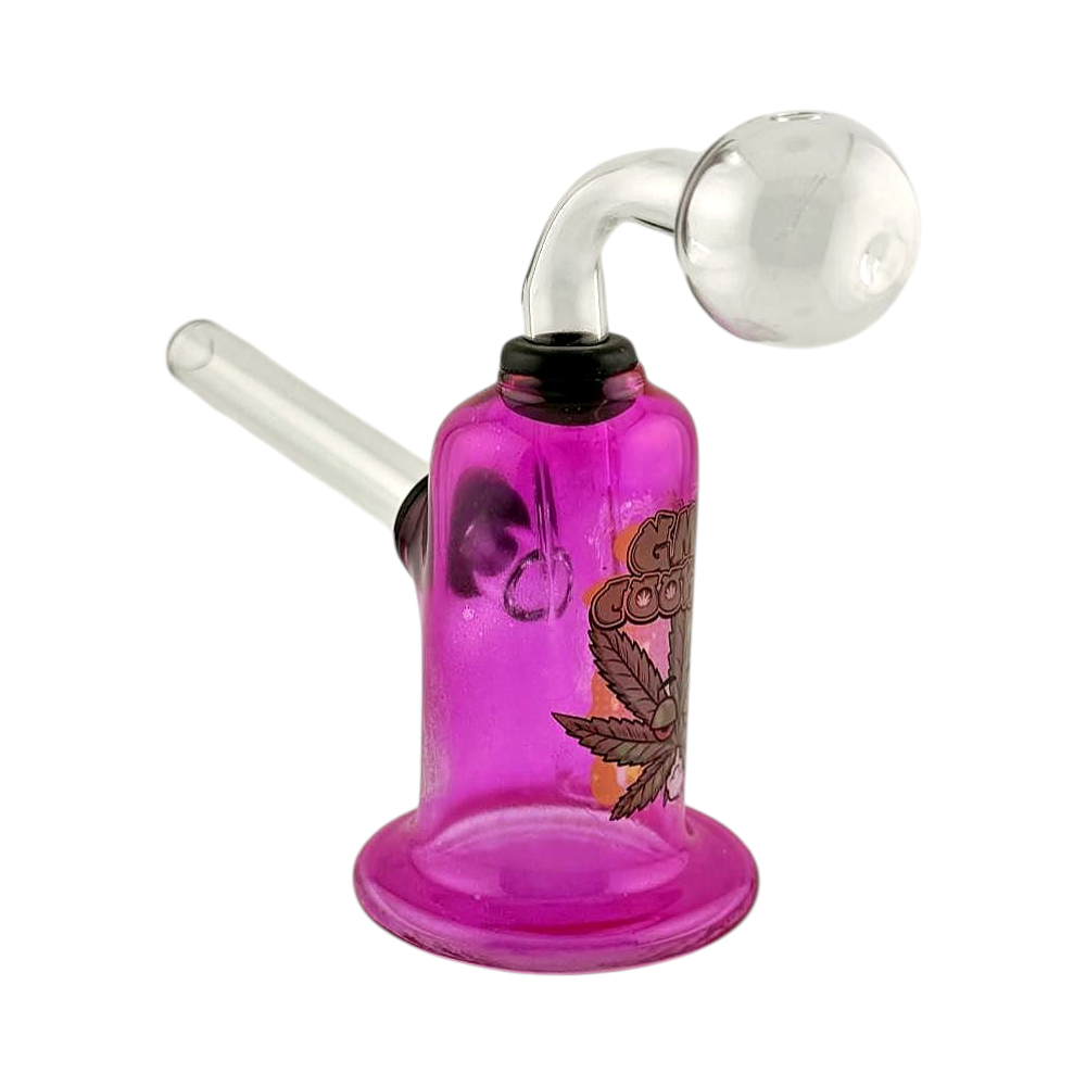RM Mix Print Thick Pyrex Glass Oil Burner Bubbler-Deep Pink