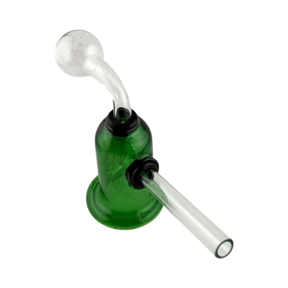 RM Mix Print Thick Pyrex Glass Oil Burner Bubbler-Green