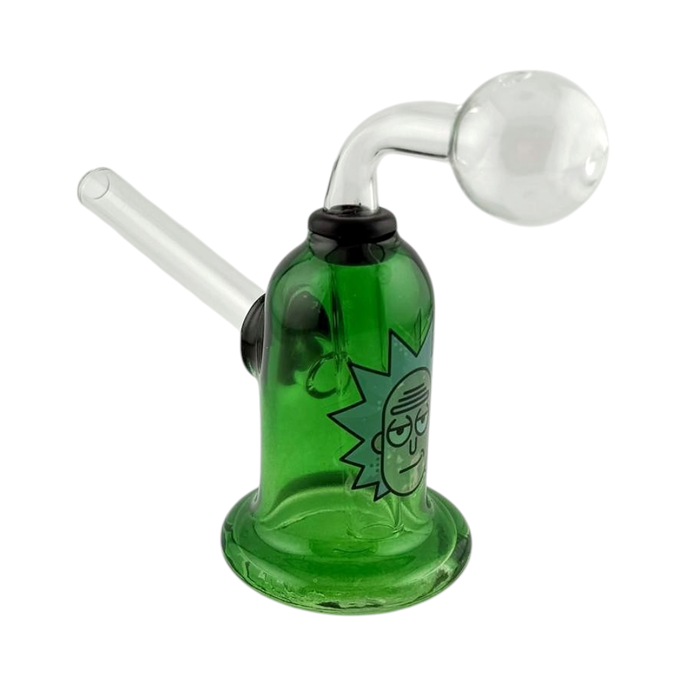 RM Mix Print Thick Pyrex Glass Oil Burner Bubbler-Green