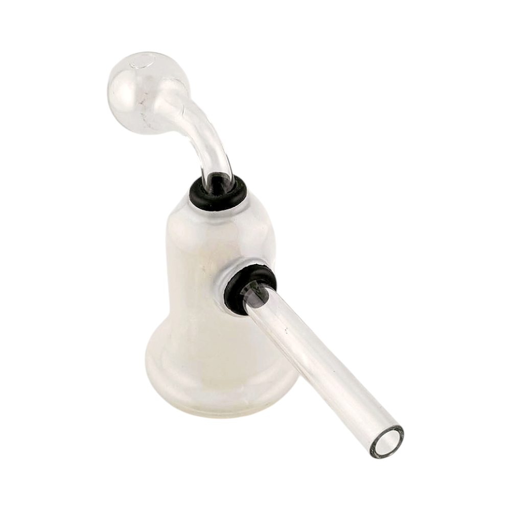 RM Mix Print Thick Pyrex Glass Oil Burner Bubbler-White