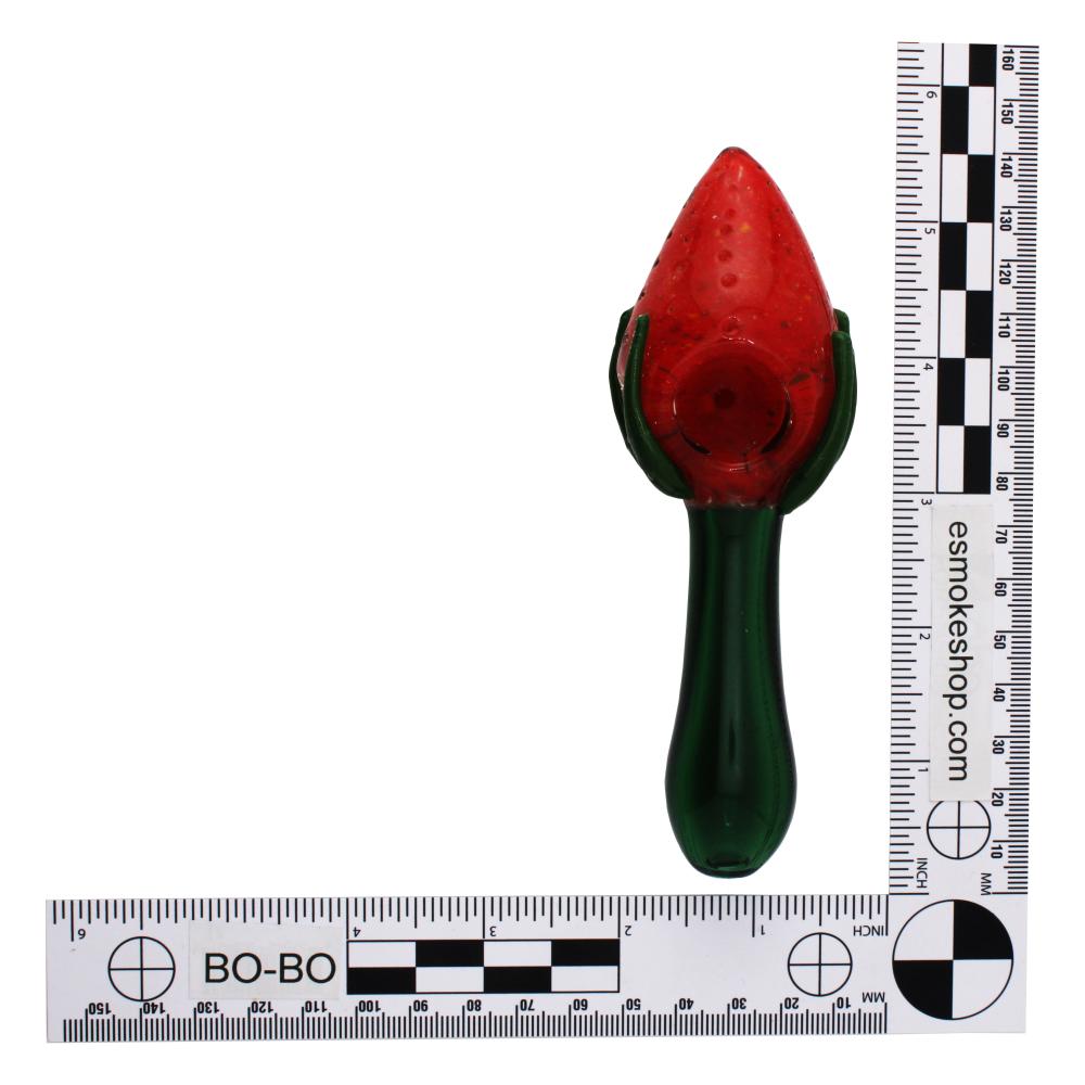 Rose Glass Hand Pipe-Green