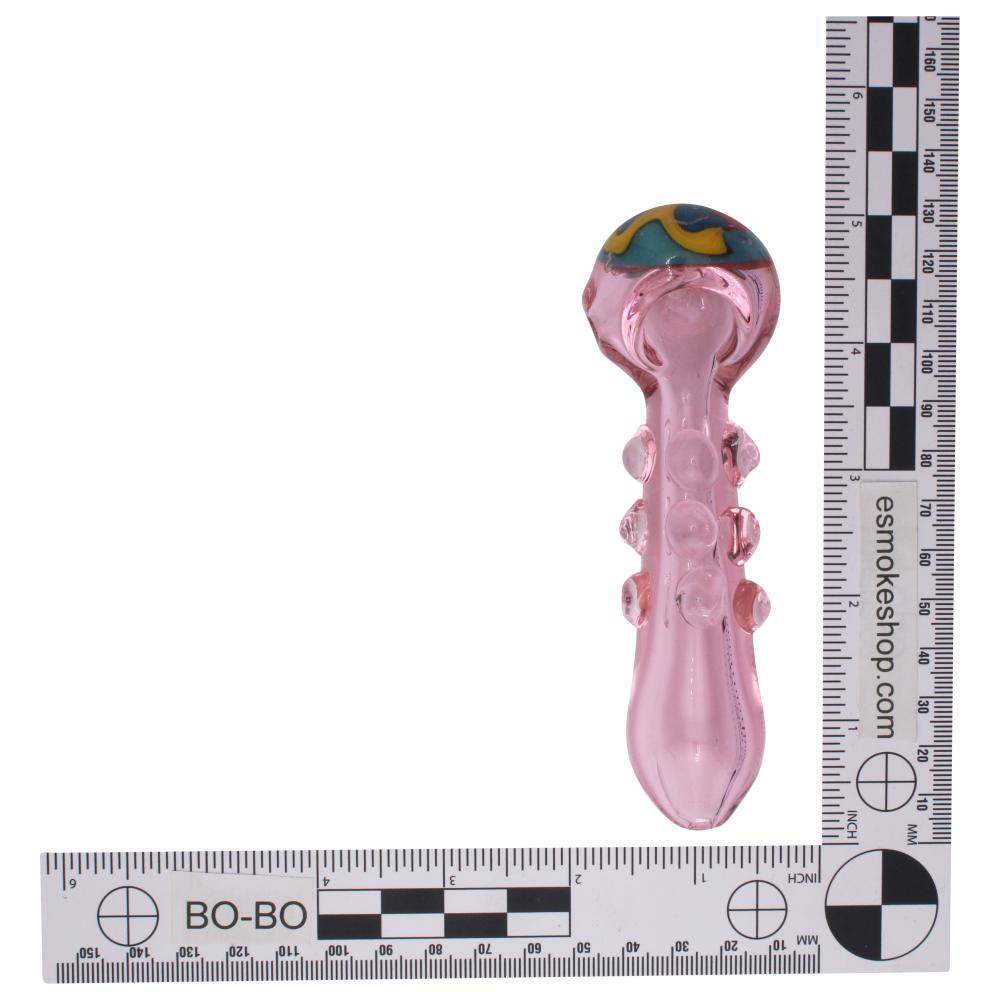 Rosy Ripple Glass Hand Pipe-Pink