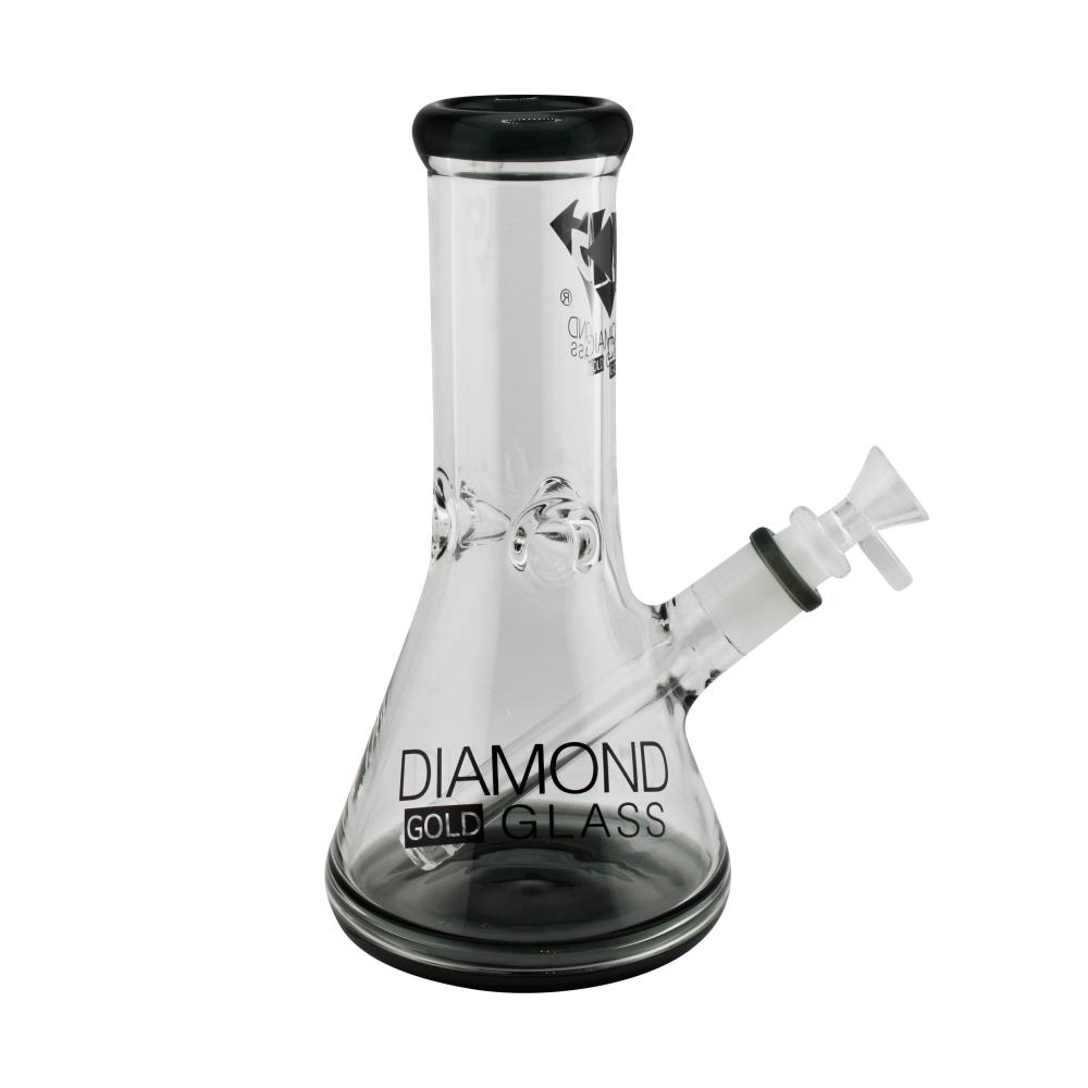 Sapphire Diamond Gold Glass Beaker Water Pipe-Black