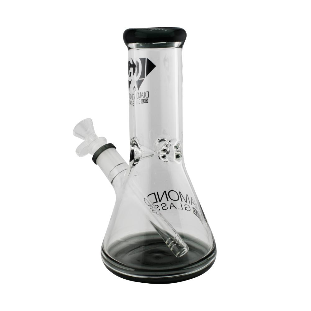 Sapphire Diamond Gold Glass Beaker Water Pipe-Black