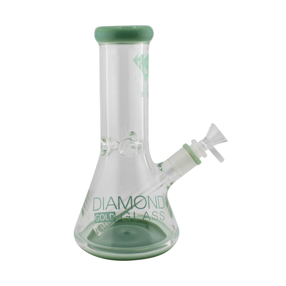 Sapphire Diamond Gold Glass Beaker Water Pipe-Green