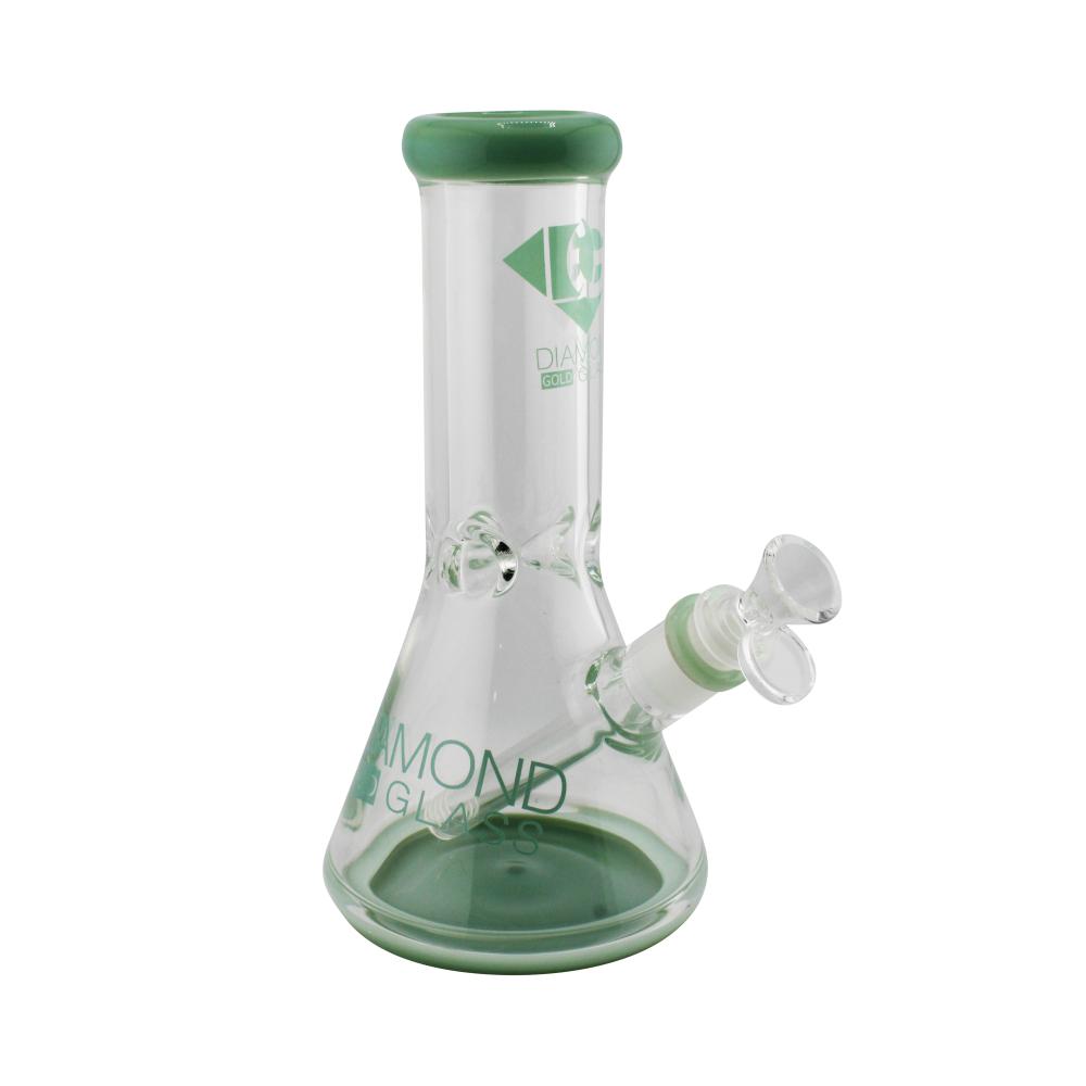 Sapphire Diamond Gold Glass Beaker Water Pipe-Green