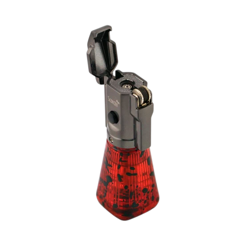 Scorch Art Cone Torch Lighter Single Flame-Transparent Red