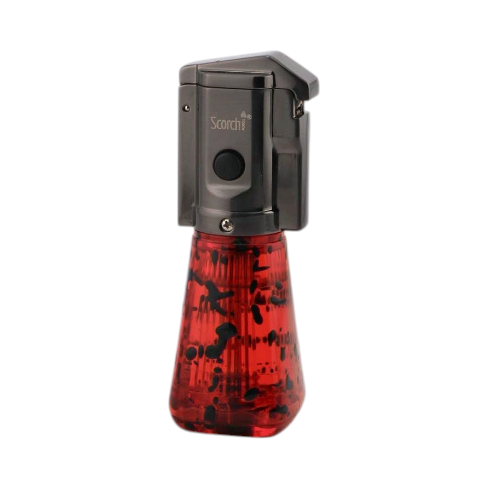 Scorch Art Cone Torch Lighter Single Flame-Transparent Red