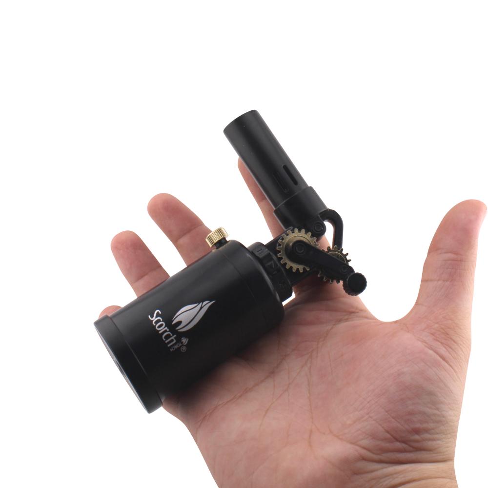 Scorch Clock Design Torch Lighter Single Flame-Black