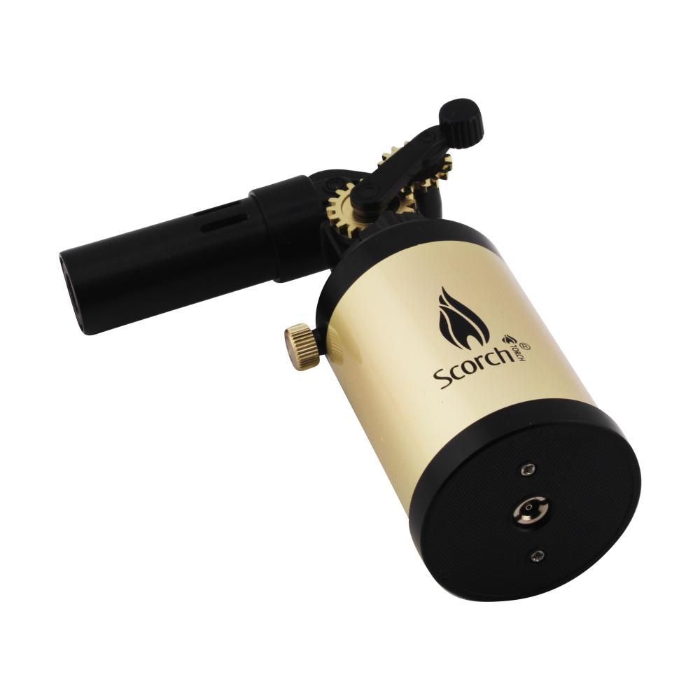 Scorch Clock Design Torch Lighter Single Flame-Gold