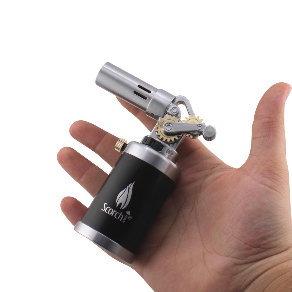 Scorch Clock Design Torch Lighter Single Flame-Silver
