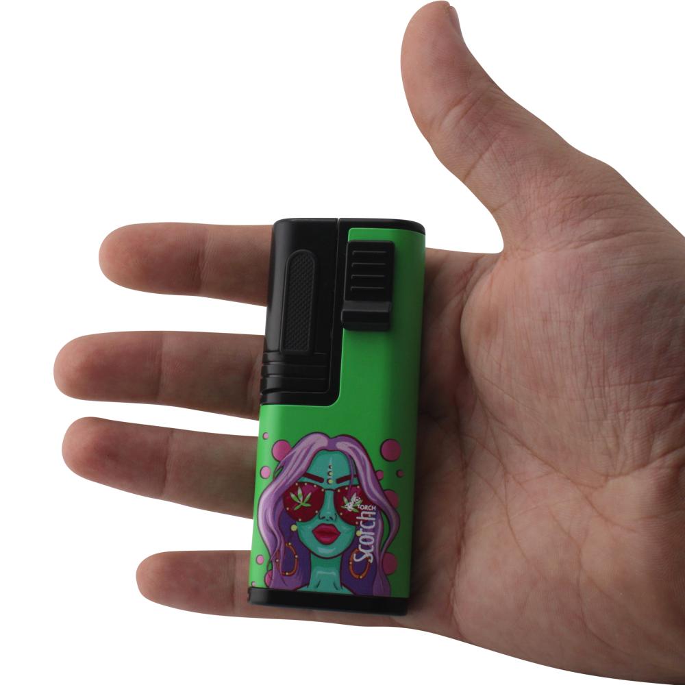 Scorch Flux Adjustable Single Flame Torch Lighter-Green