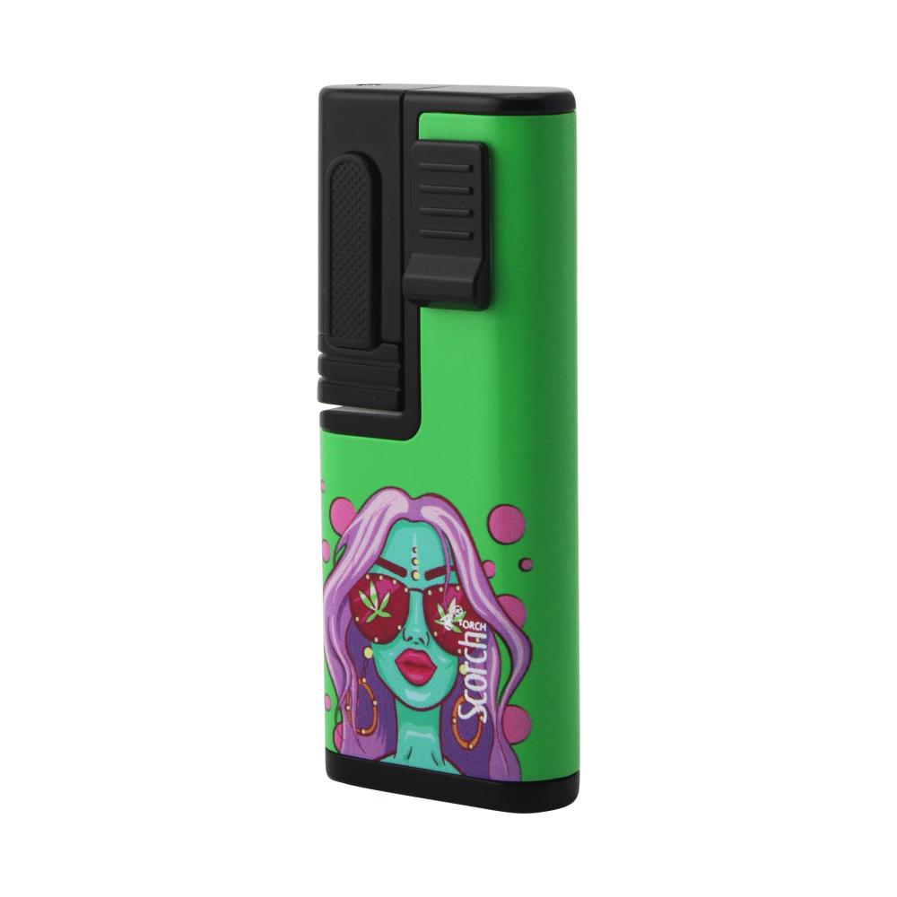 Scorch Flux Adjustable Single Flame Torch Lighter-Green