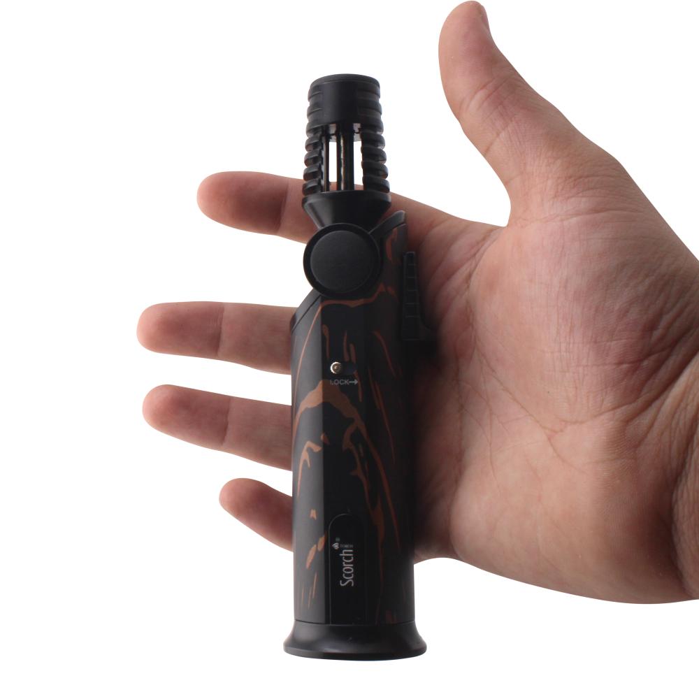 Scorch Galaxy Design Adjustable Single Flame Torch Lighter-Brown
