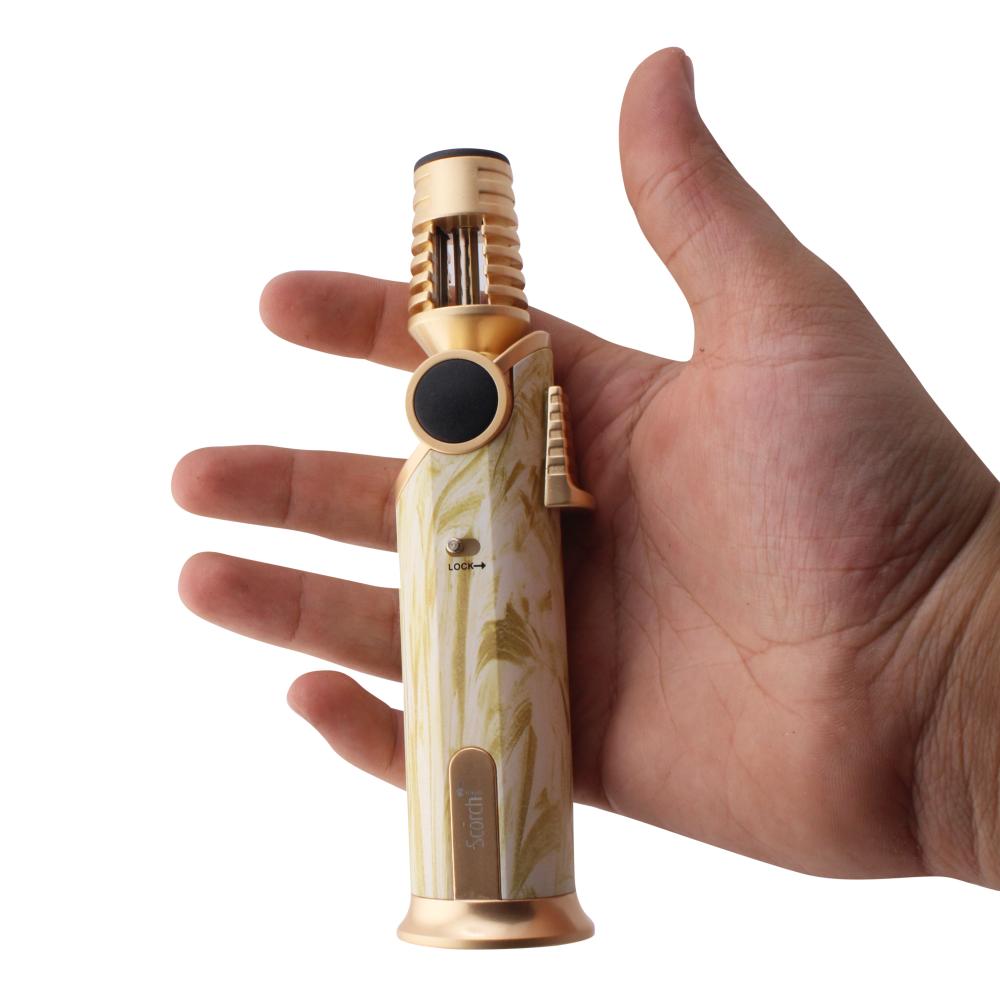 Scorch Galaxy Design Adjustable Single Flame Torch Lighter-White