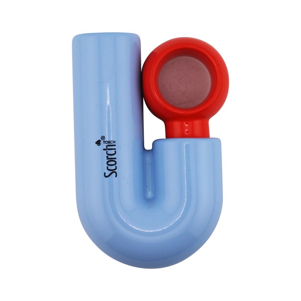 Scorch J Shape Torch Lighter Single Flame-Blue