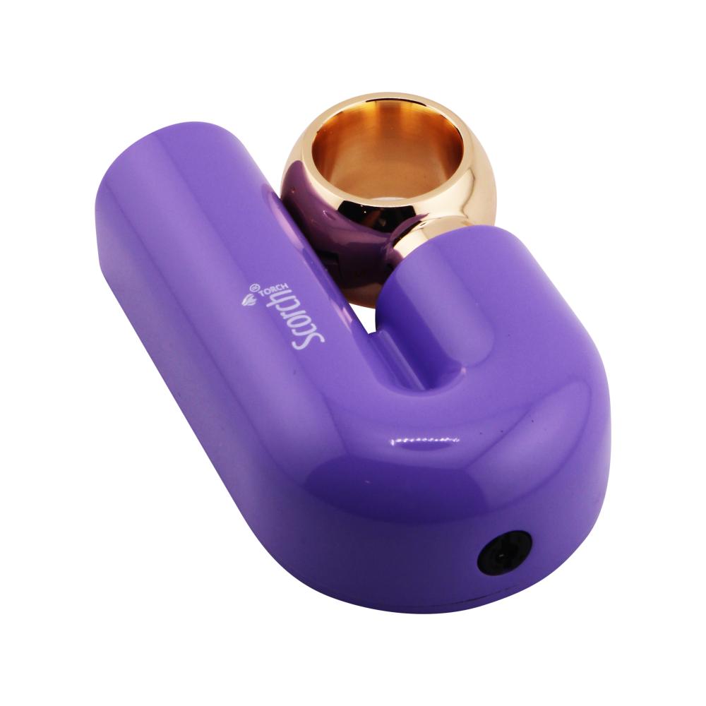 Scorch J Shape Torch Lighter Single Flame-Purple