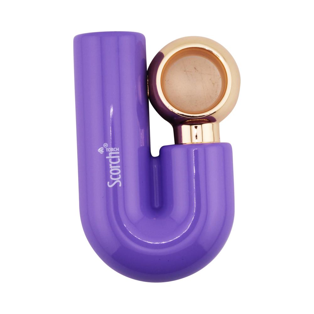 Scorch J Shape Torch Lighter Single Flame-Purple