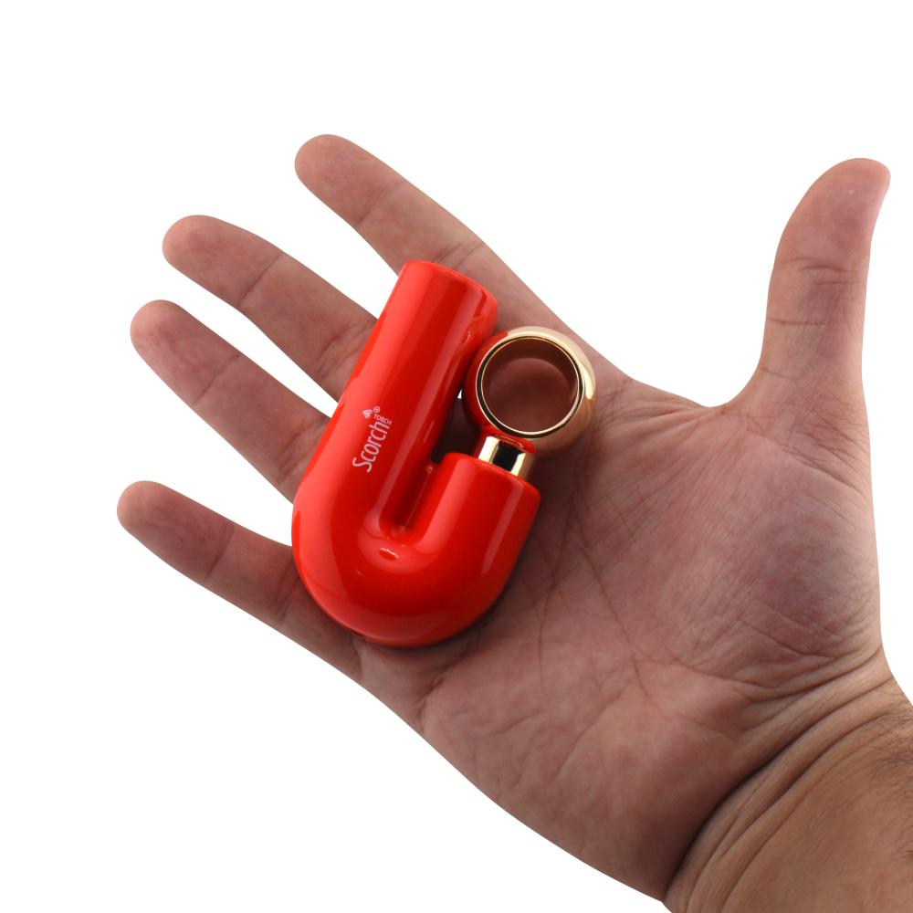 Scorch J Shape Torch Lighter Single Flame-Red