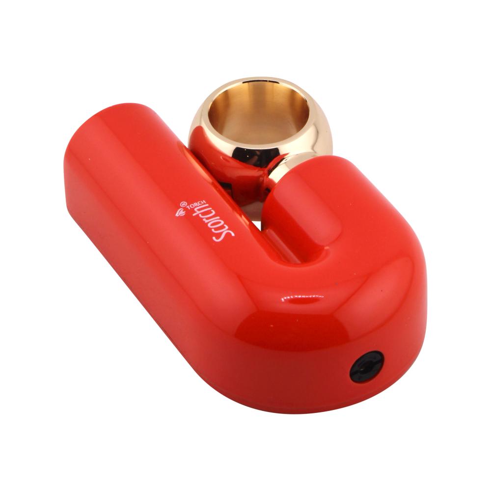 Scorch J Shape Torch Lighter Single Flame-Red