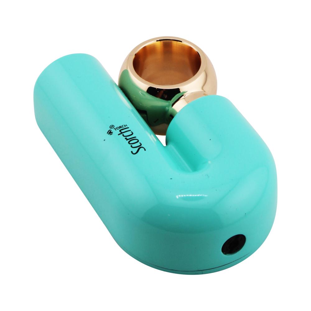 Scorch J Shape Torch Lighter Single Flame-Tiffany Blue