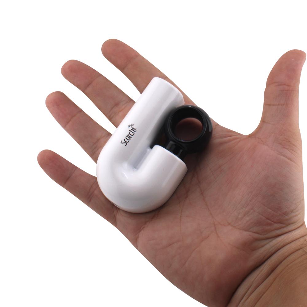 Scorch J Shape Torch Lighter Single Flame-White