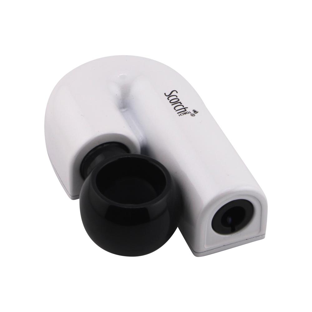 Scorch J Shape Torch Lighter Single Flame-White