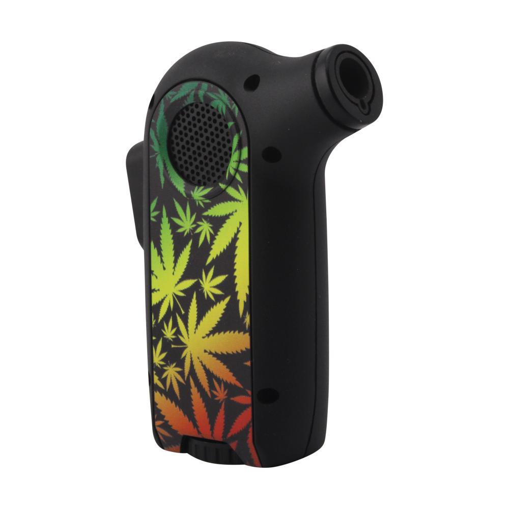 Scorch Leaf Burst Design Torch Lighter Single Flame-Black