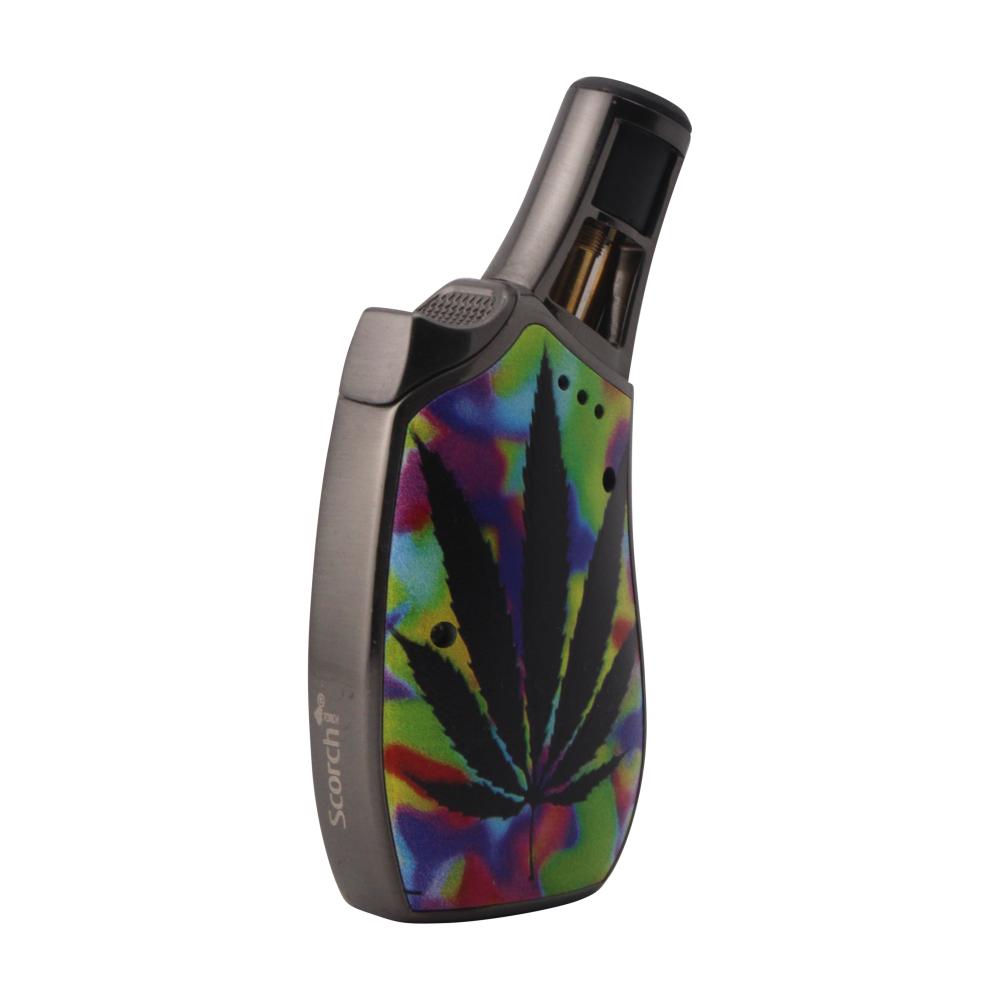 Scorch Leaf Fusion Design Torch Lighter Single Flame-Black