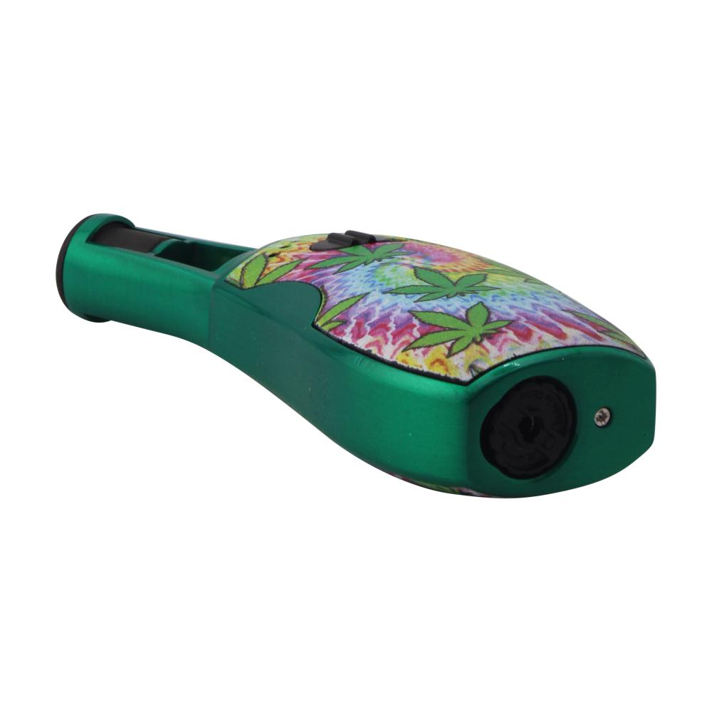 Scorch Leaf Fusion Design Torch Lighter Single Flame-Green