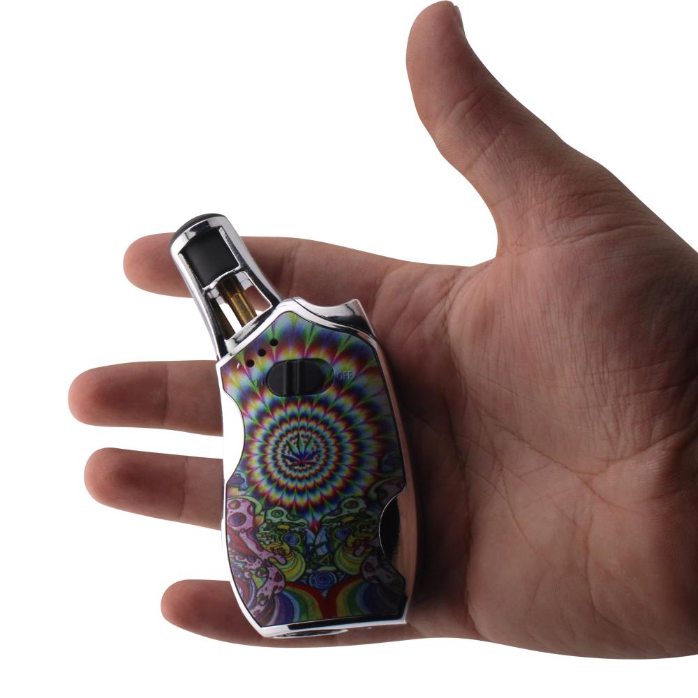 Scorch Leaf Fusion Design Torch Lighter Single Flame-Silver