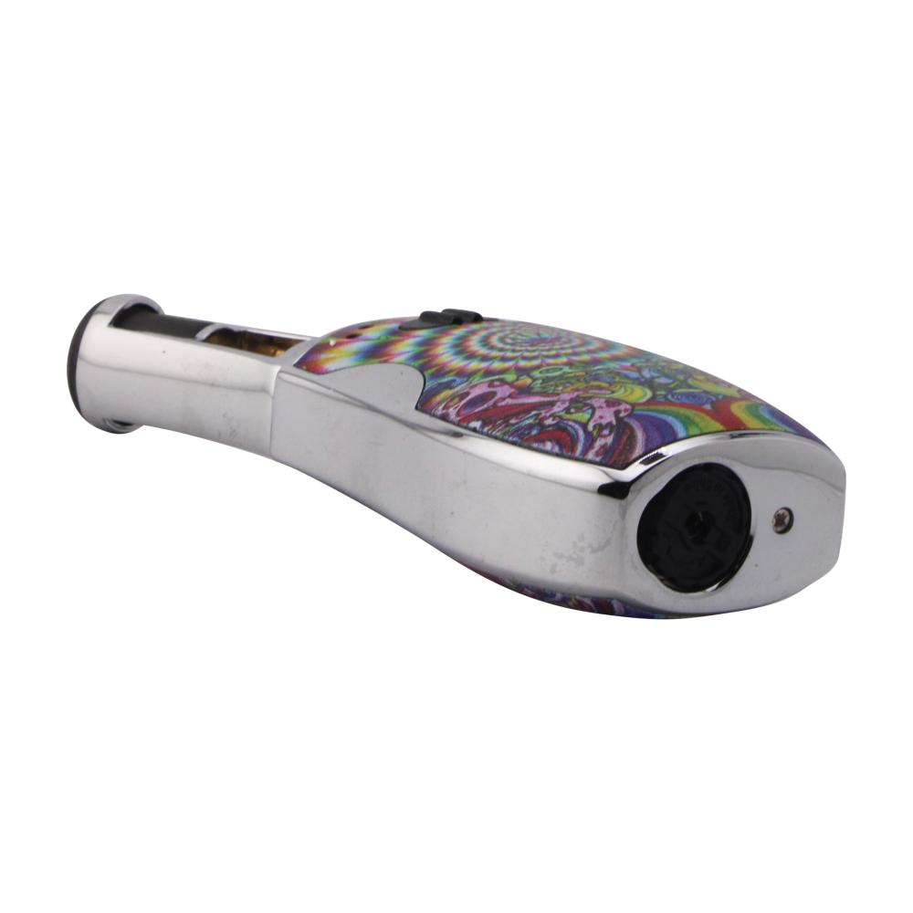 Scorch Leaf Fusion Design Torch Lighter Single Flame-Silver
